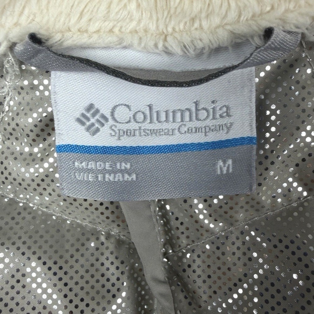 Columbia Omni-Heat Women Sz M Ivory HEAVENLY II Long Vest Quilted Zipper Lined - Picture 3 of 12